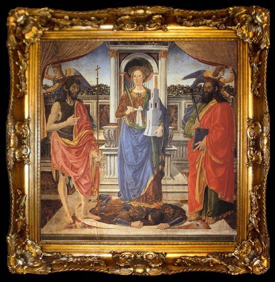framed  Cosimo Rosselli St.Barbara between SS.John the Baptist and Matthew, ta009-2